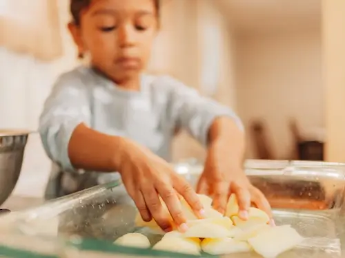 Kid baking cookies
